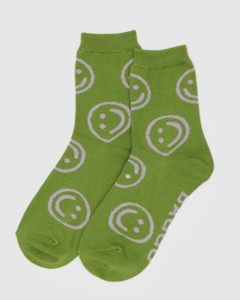 Baggu - Crew Sock - Pear Happy