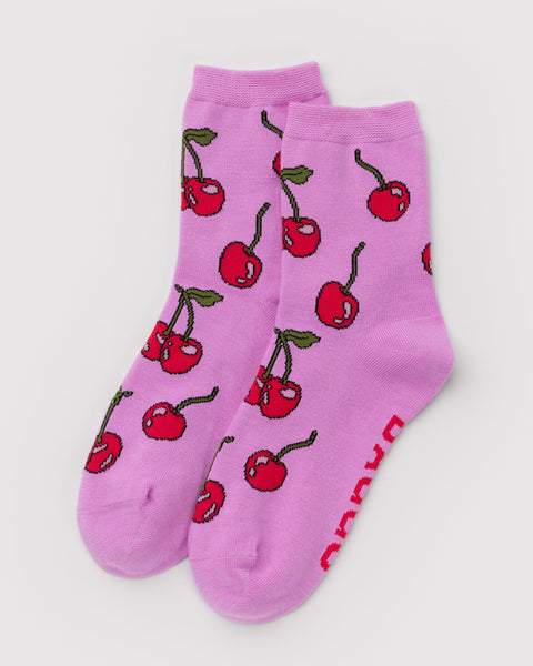 Baggu - Crew Sock - Cherries