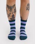 Baggu - Crew Sock - Malachite Stripe