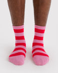 Baggu - Crew Sock - Pink Stripe
