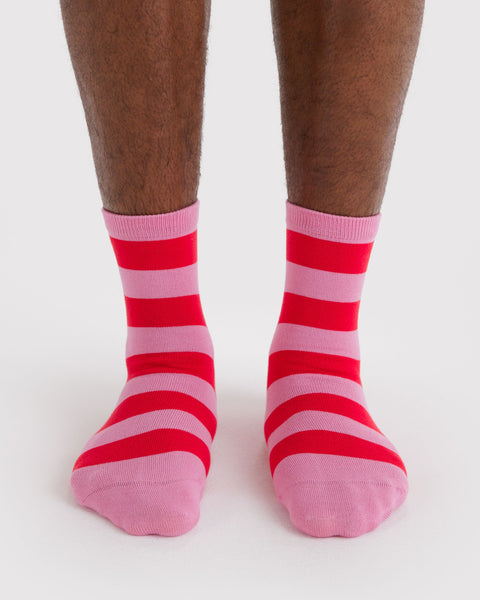 Baggu - Crew Sock - Pink Stripe
