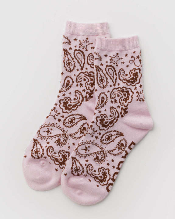 Baggu - Crew Sock - Paisley Pink - PRE-ORDER FOR SHIPPING AFTER MONDAY OCTOBER 12TH*