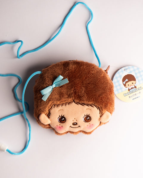 Monchhichi Neck Pouch - Bebichhichi Blue Ribbon