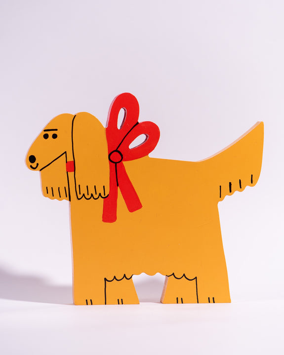 Tess Smith-Roberts - Painted Sculpture - Dog with Big Bow
