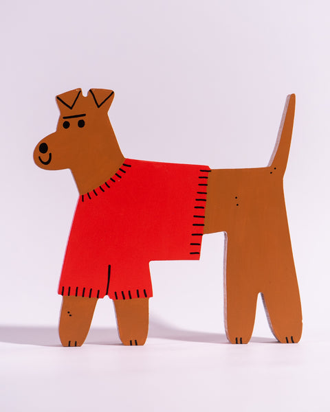 Tess Smith-Roberts - Painted Sculpture - Dog in a Sweater