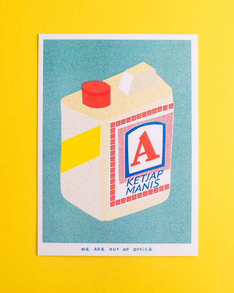 We Are Out of Office - Riso Print - Container of Ketjap Manis