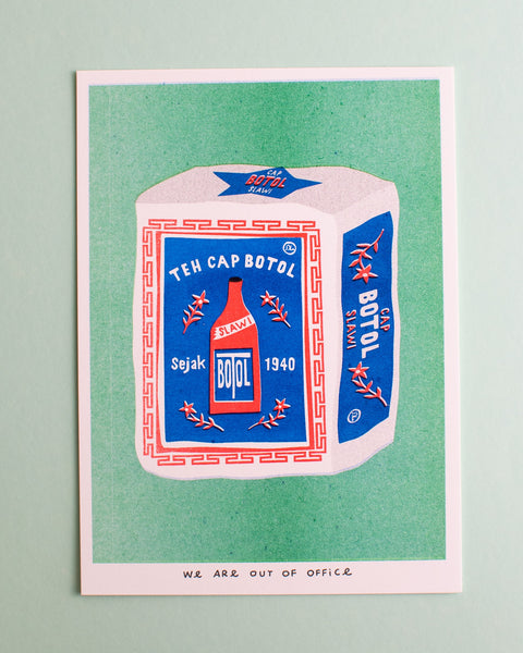 We Are Out of Office - Riso Print - Package of Indonesian Jasmine Tea