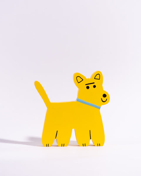 Tess Smith-Roberts - Painted Sculpture - Yellow Puppy