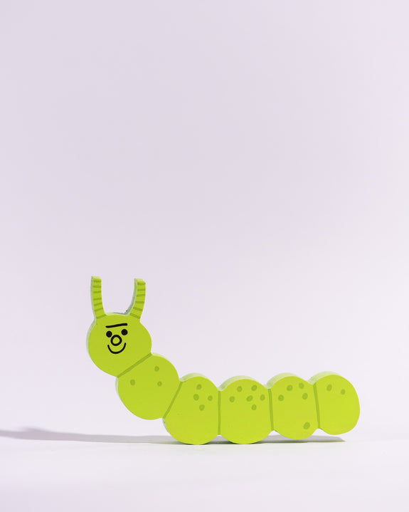 Tess Smith-Roberts - Painted Sculpture - Light Green Caterpillar