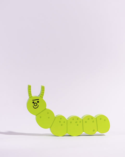 Tess Smith-Roberts - Painted Sculpture - Light Green Caterpillar