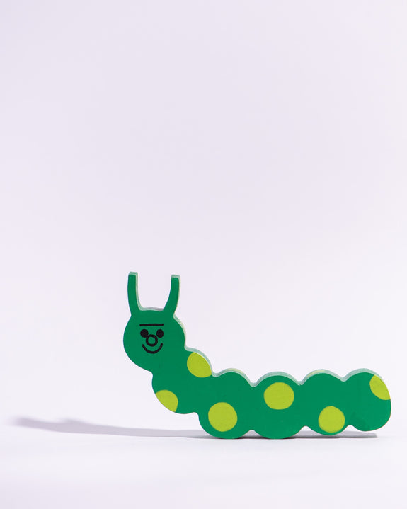 Tess Smith-Roberts - Painted Sculpture - Dark Green Caterpillar