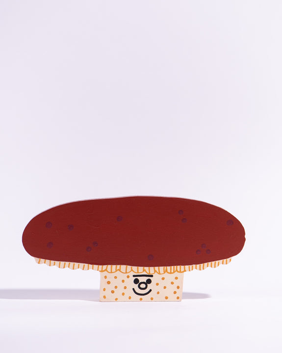 Tess Smith-Roberts - Painted Sculpture - Brown and Cream Mushroom