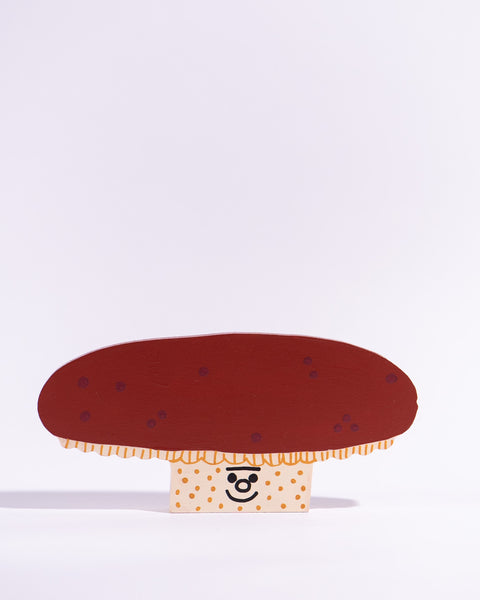 Tess Smith-Roberts - Painted Sculpture - Brown and Cream Mushroom