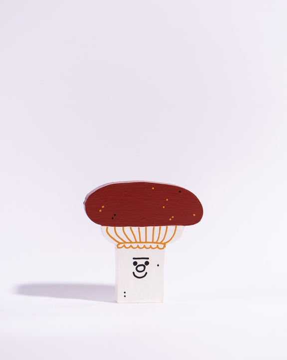 Tess Smith-Roberts - Painted Sculpture - Brown and White Mushroom
