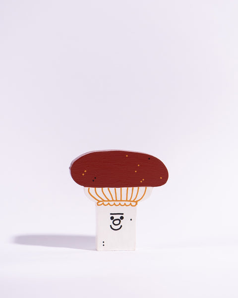 Tess Smith-Roberts - Painted Sculpture - Brown and White Mushroom