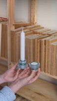 Warren & Laetitia - Double Candle Holder (Short) - Forest Green