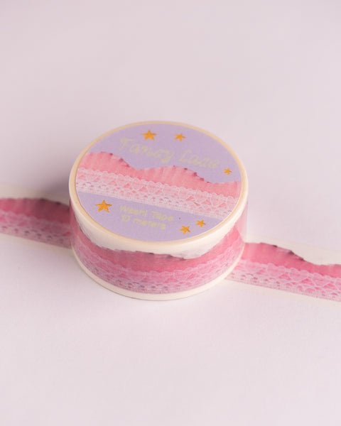 Pinky's - Fancy Lace Washi Tape - Pink Scallop