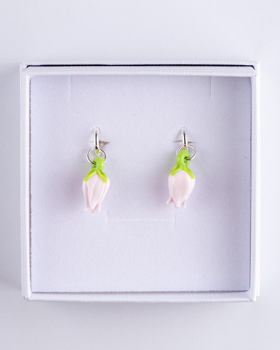 Jean Riley x Pinky's - Tulip Earrings Light Pink