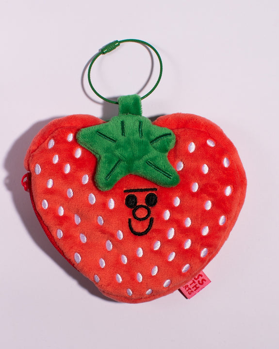 Tess Smith-Roberts - Plush Zip Pouch - Strawberry