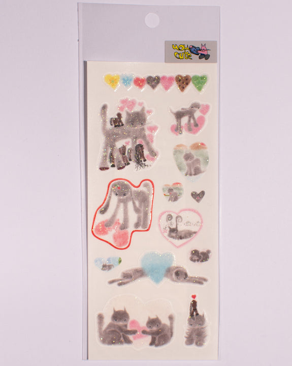 Sticker Fun - UOU CUTE - Cats and Hearts Stickers