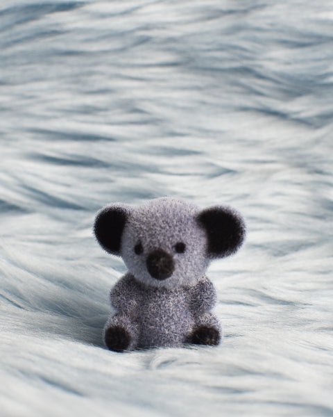 Miniature Flocked Koala
