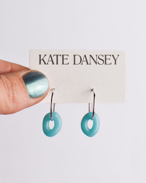 Kate Dansey - Iris Hoops - Turquoise