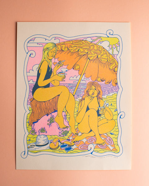 Maddie Fischer - Pudding on the Beach Riso Print