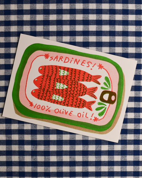 Alex Luciano - Sardine Tinned Fish Riso Print