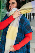TBCo - Lambswool Oversized Scarf in Lilac Square Check