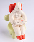 Milo Hachim - Bunny in Tulip chair - Red