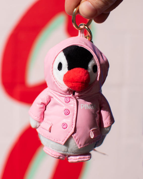 Pingu - Plush Keychain - Pinga Raincoat Pink