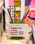 Fredericks & Mae - White & Clear Twisted Glass Straws