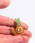 Glass Figure - Frog Riding Snail