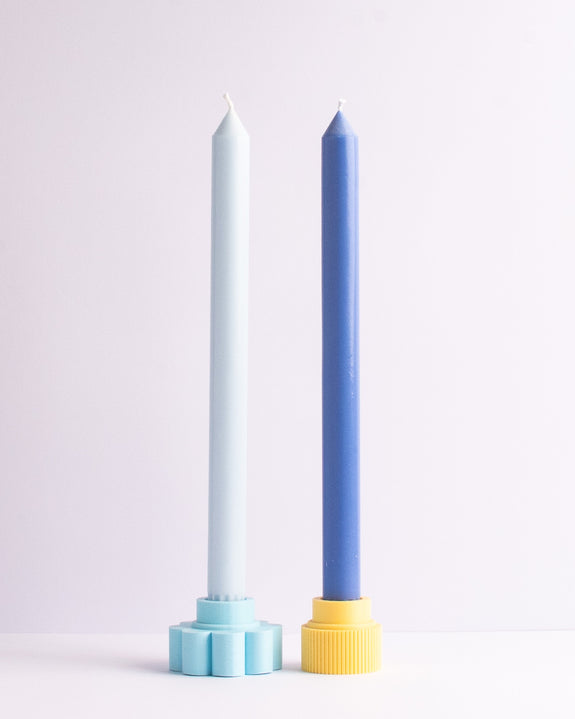 Dinner Candle Set - Ice Blue and Ocean Blue