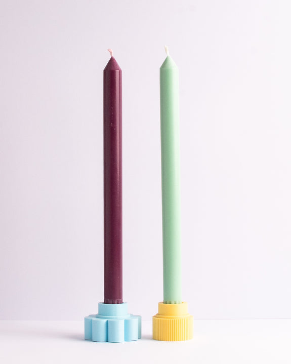 Dinner Candle Set - Plum and Spearmint