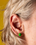 Emily Green - Apple Green Mini Stud Earrings