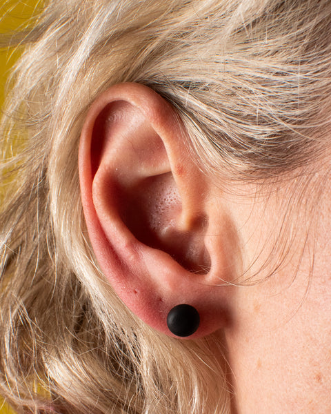 Emily Green - Black Mini Stud Earrings