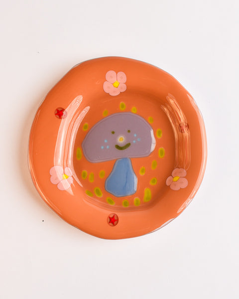 Lawn Bowls - 13cm Glass Plate - Ms Mushy