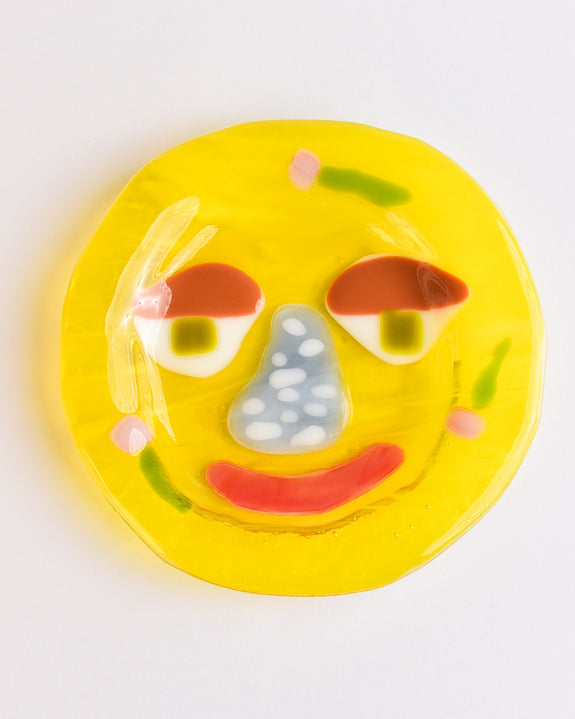 Lawn Bowls - 13cm Glass Plate - Sunny flower
