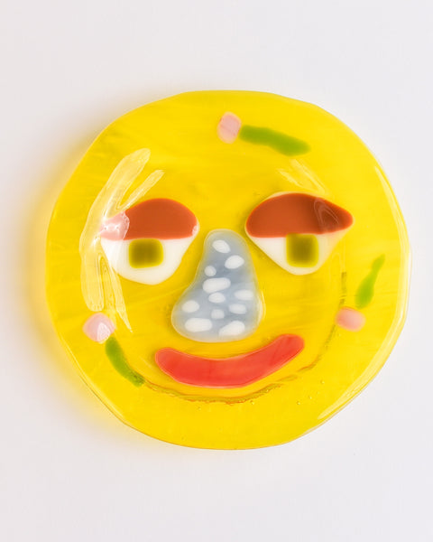 Lawn Bowls - 13cm Glass Plate - Sunny flower