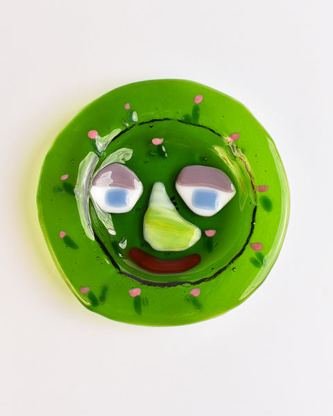 Lawn Bowls - 13cm Glass Plate - Flower Field