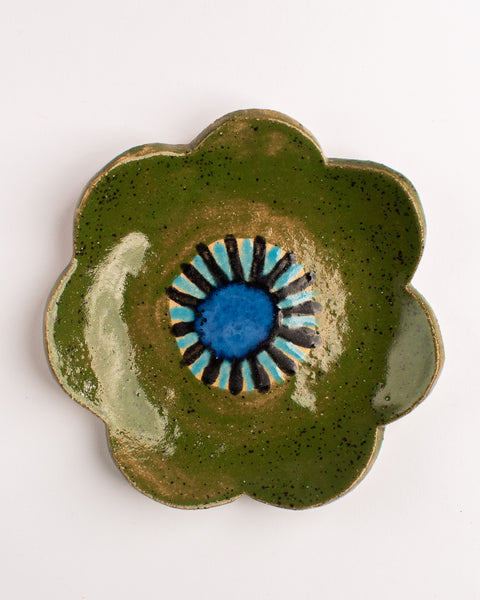 Esther Sandler of Togetherness - Good Omens - Ceramic Dish Large - Green Flower