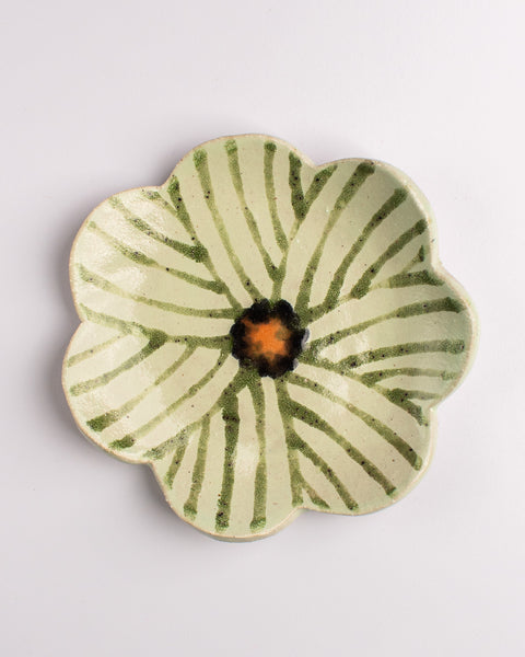 Esther Sandler of Togetherness - Good Omens - Ceramic Dish Large - Mint Green Flower