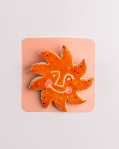 Esther Sandler of Togetherness - Good Omens - Brooch - Orange Sun