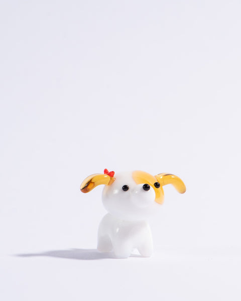 Glass Figure - Puppy with Bow