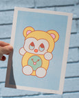 Hello Numi - Riso Print - Teddy Bear Clock