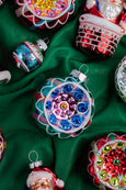 Christopher Radko - Holiday Glass Ornaments - Confetti Set of 8 with Santa