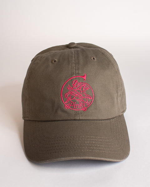 Pinky's Pegasus Cap - Coral on Khaki
