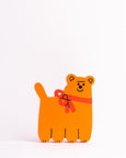 Tess Smith-Roberts - Painted Sculpture - Orange Dog with Bow