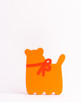 Tess Smith-Roberts - Painted Sculpture - Orange Dog with Bow